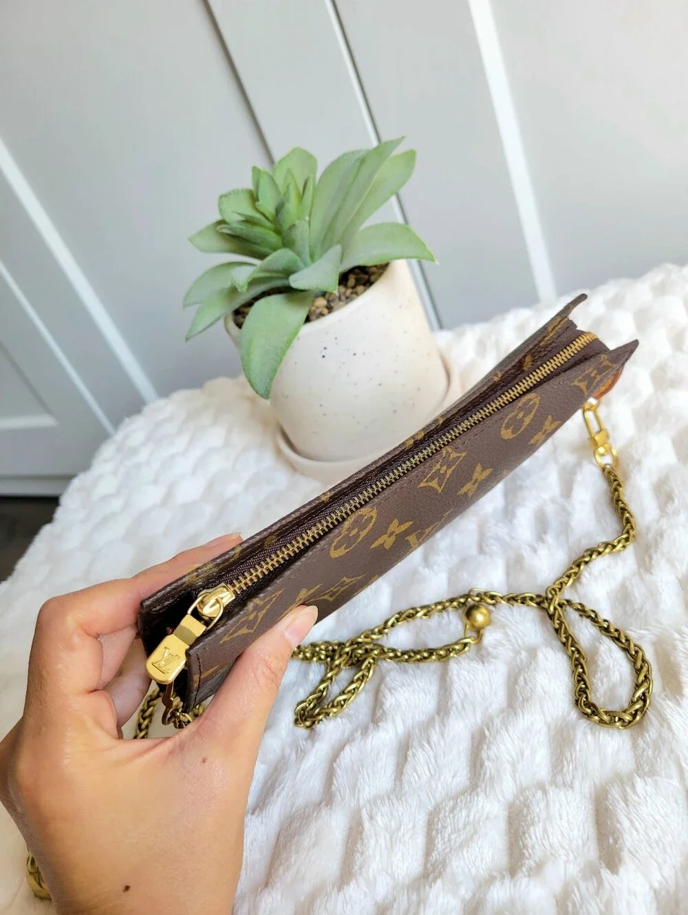 💕LOUIS VUITTON Chain Crossbody Shoulder Bag Monogram